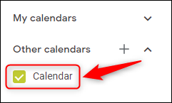 El calendario de Outlook que se muestra en Google Calendars.