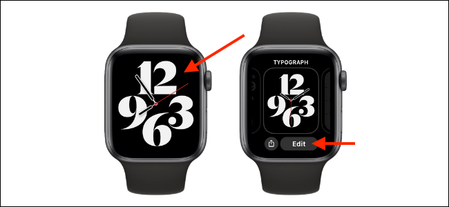 Ingrese al modo de personalización para Apple Watch
