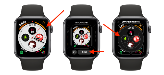 Editar la esfera del reloj y las complicaciones en el Apple Watch