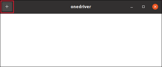 La ventana de la aplicación onedriver no configurada