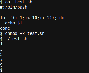 Un script de bucle basado en Bash for