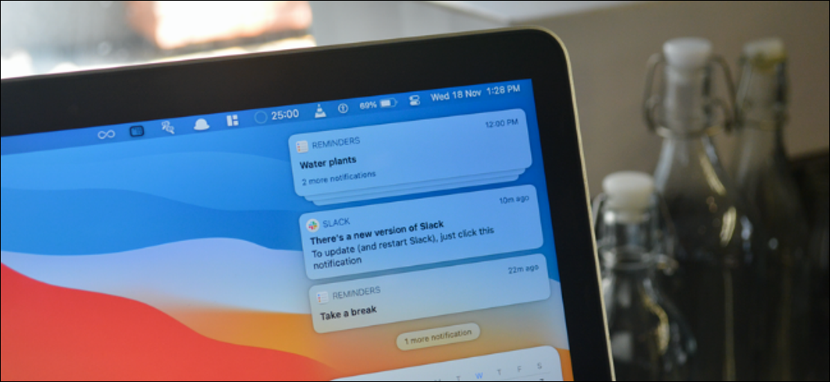 Notificaciones en el Centro de notificaciones en macOS Big Sur