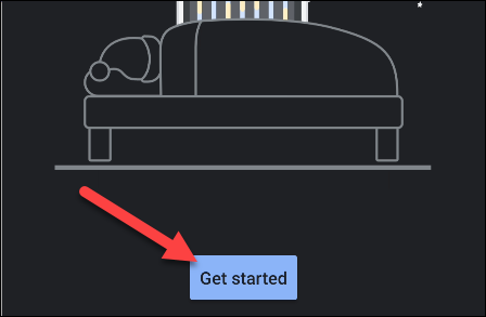 Toca "Comenzar" en la aplicación "Hora de dormir".