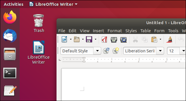 Acceso directo al escritorio de LibreOffice Writer de trabajo.