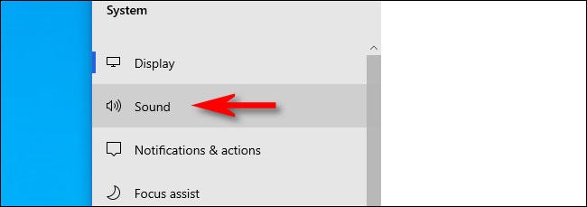 En Configuración en Windows 10, haga clic en "Sonido".