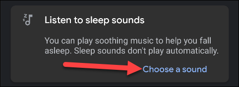 Grifo "Elige un sonido" para seleccionar lo que desea reproducir mientras se va a dormir.