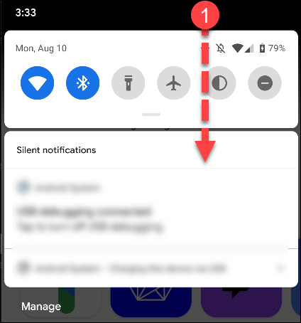 panel de notificaciones de Android