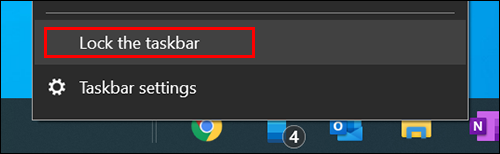 Haga clic derecho en la barra de tareas y seleccione "Bloquear la barra de tareas".