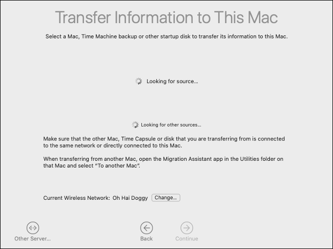 The macOS Migration Assistant.