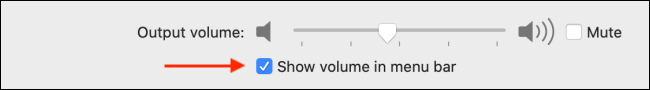 Habilitar la opción Mostrar volumen en la barra de menú