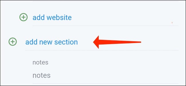 Toca "Agregar nueva sección".