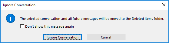 click ignore conversation button