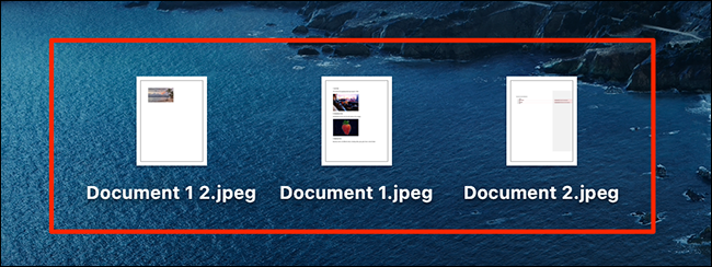 Versiones JPG de páginas PDF en Finder.