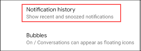seleccionar historial de notificaciones