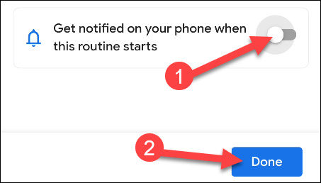 Altere as configurações para receber uma notificação em seu telefone e toque em 