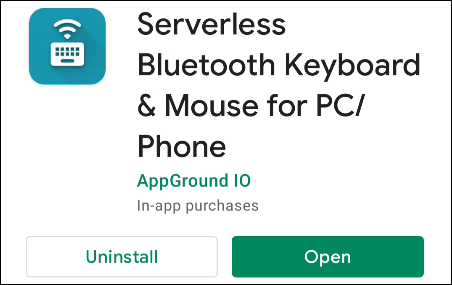 Download the app "Serverless Bluetooth keyboard and mouse" de Google Play Store