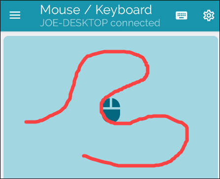 trascina il dito sullo schermo per muovere il mouse