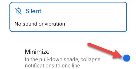 Puede activar la opción para "Minimizar" también la notificación en el tono de notificación.