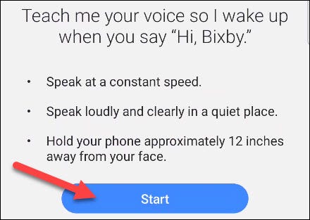 Entrena a Bixby para tu voz.