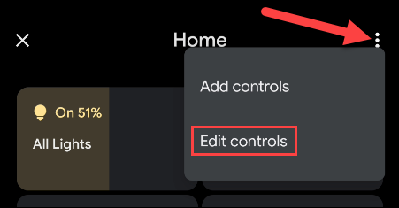 Toca el menú y selecciona "Editar controles".