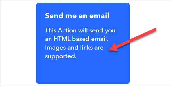 Haga clic en la acción "Enviarme un correo electrónico".
