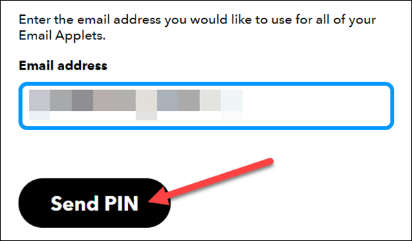 Ingrese su correo electrónico y haga clic en "Enviar PIN".