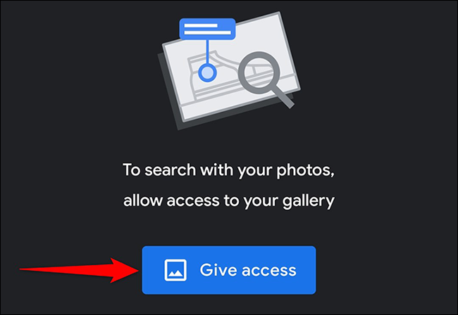 Toca "Dar acceso" en Google Lens.