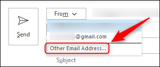 La opción "Otra dirección de correo electrónico".