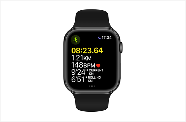 distancia de resaltado amarillo en el Apple Watch