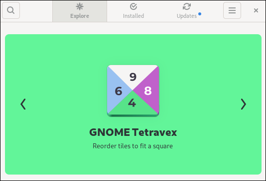 Carrusel de "aplicaciones destacadas" de la aplicación de software GNOME