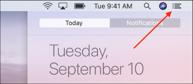 Acceder al Centro de notificaciones en macOS Catalina y versiones anteriores