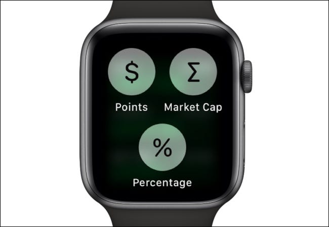 Apple Watch Personaliza los datos de stock
