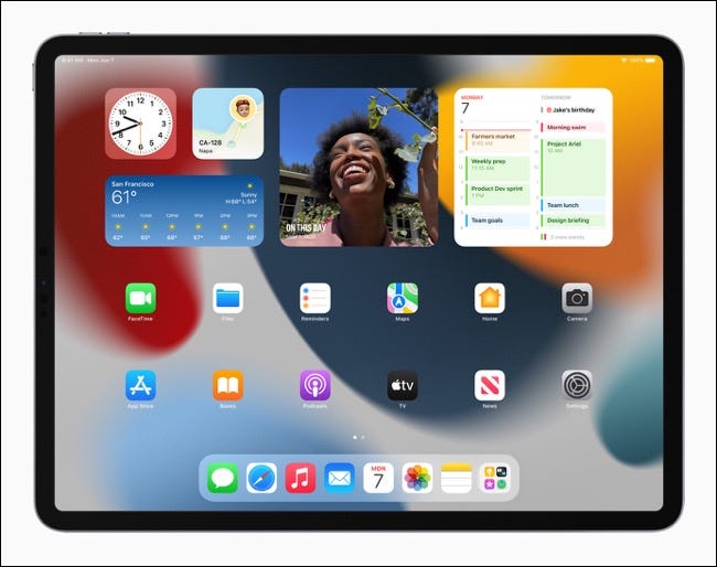 iPad Pro avec iPadOS 15