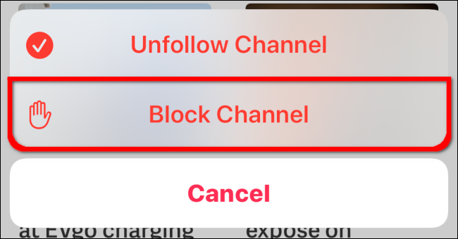 Block channel overlay