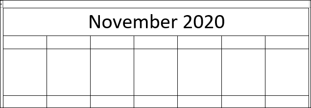 Calendario con solo el nombre del mes