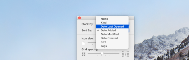 Cambia l'opzione Ordina per per il desktop Mac