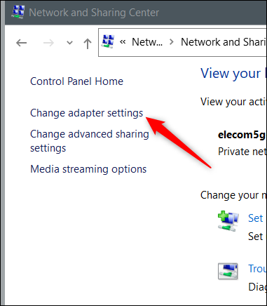 Haga clic en Cambiar la configuración del adaptador.