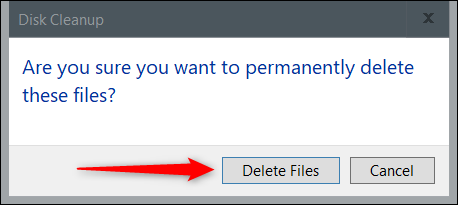 Haga clic en Eliminar archivos