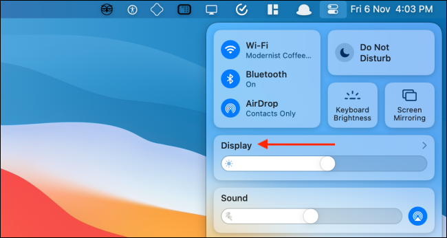 Click Display Module from Control Center