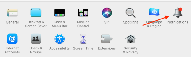 Haga clic en Notificaciones de Preferencias del sistema