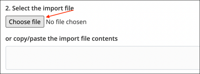 Haga clic en Seleccionar archivo para importar el archivo de LastPass