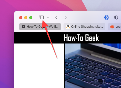 Haz clic en el botón "Barra lateral" en la esquina superior izquierda de Safari en Mac.