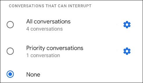 opciones de conversaciones