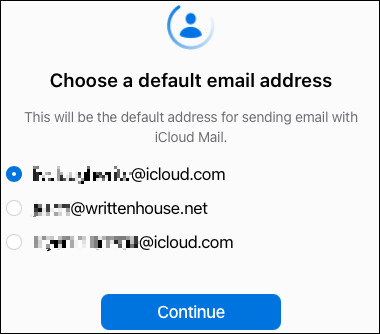 Seleccione su dirección de correo electrónico predeterminada