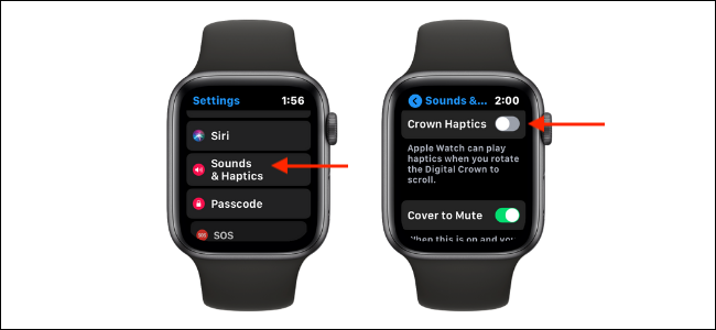 Deshabilitar Crown Haptics en Apple Watch