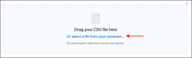 Arrastra archivos o selecciona CSV