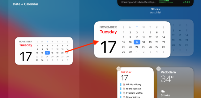 Arrastra nuevos widgets a donde quieras colocarlos.