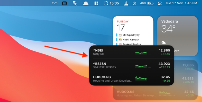 Arrastra el widget para moverlo