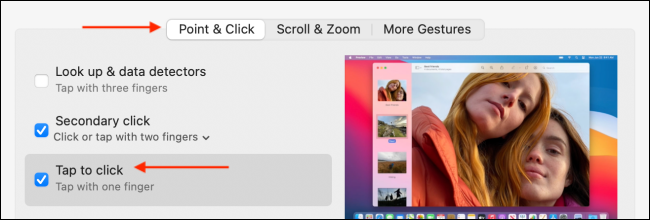 Habilitar Tocar para hacer clic en Mac