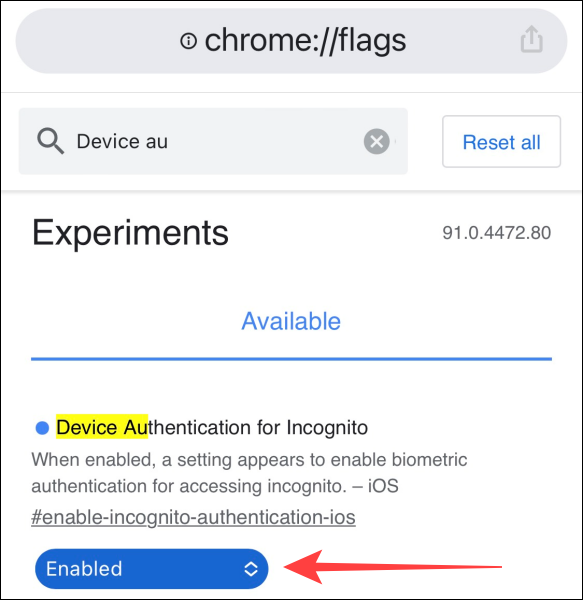 Después de habilitar la bandera, debe cerrar y reiniciar el navegador Chrome para aplicar los cambios que realizó para la bandera.